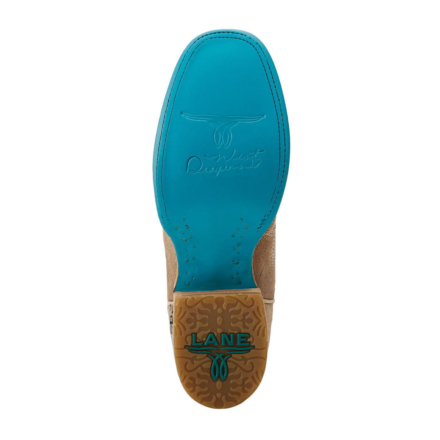 Saratoga Square Boot - Latte Suede and Powder Blue