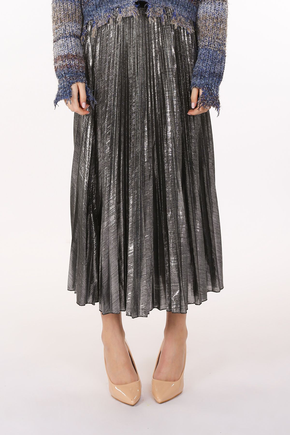 Silver pleated skirt, mc5353-silver-1_1