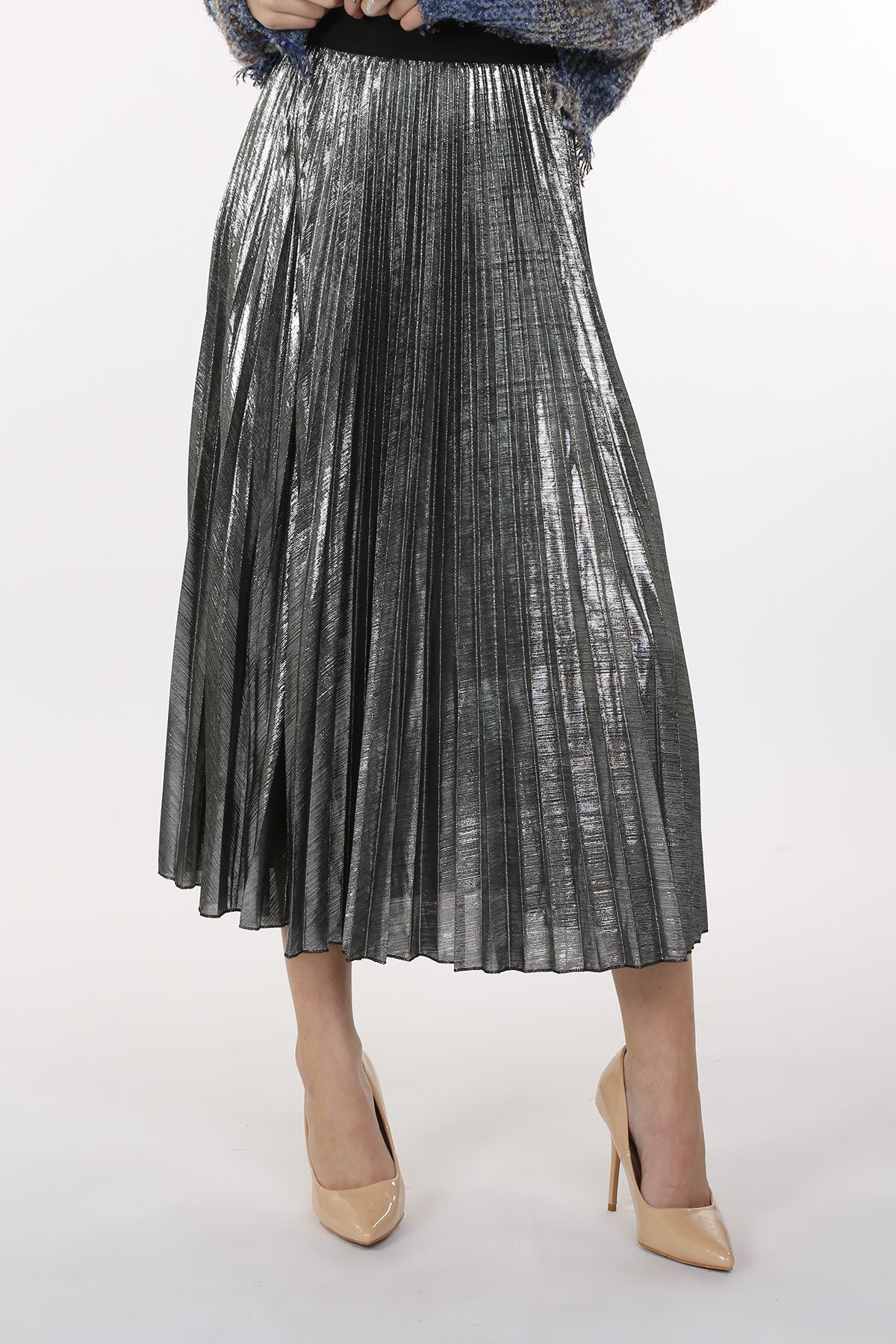 mc5353 Silver Pleated Skirt