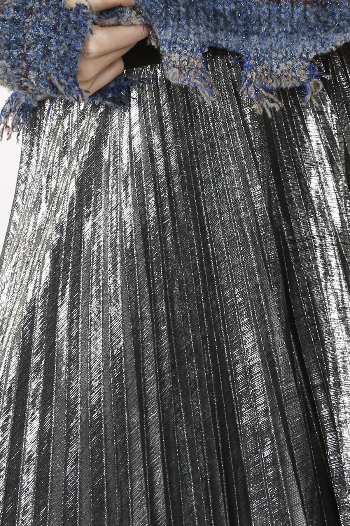 Silver pleated skirt (mc5353-silver-d)