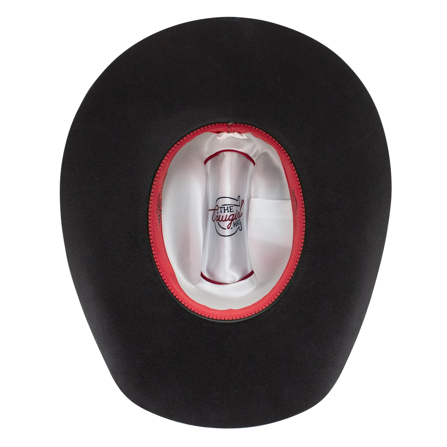 Black cowboy hat interior view