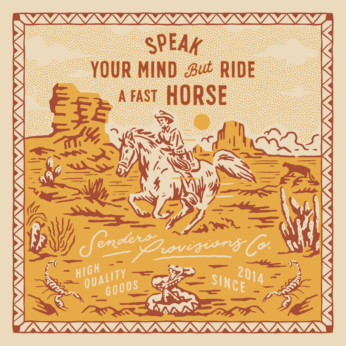 Sendero Provisions Co. Speak Your Mind horse graphic