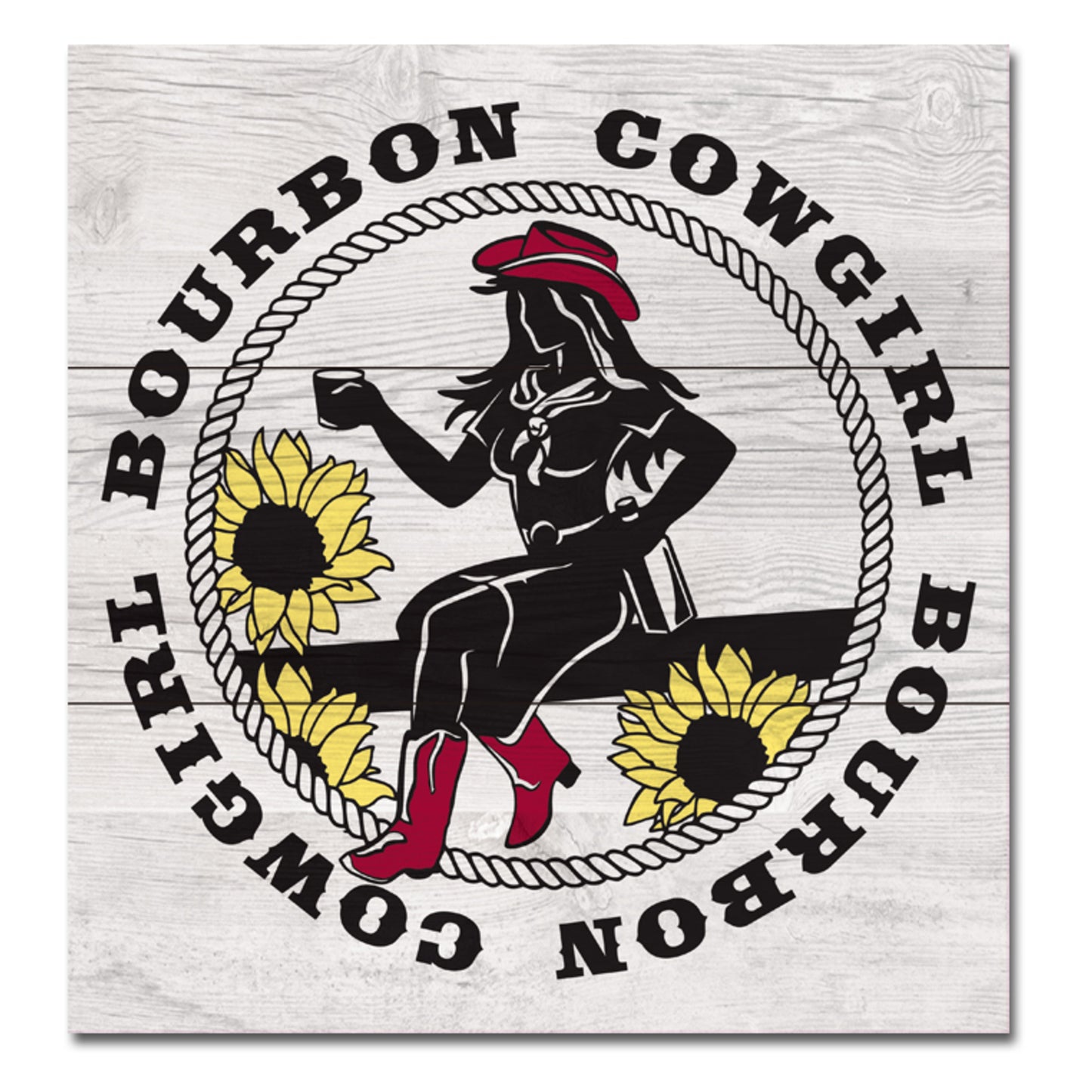 Bourbon Cowgirl with sunflowers