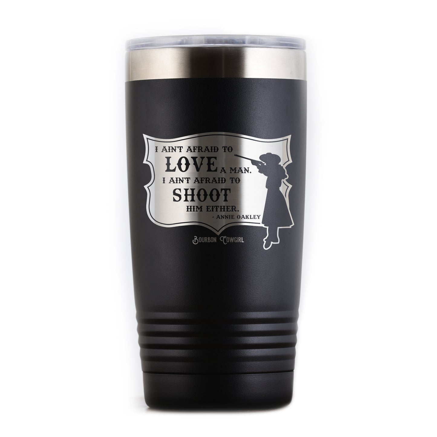 Black I Ain't Afraid Annie Oakley tumbler