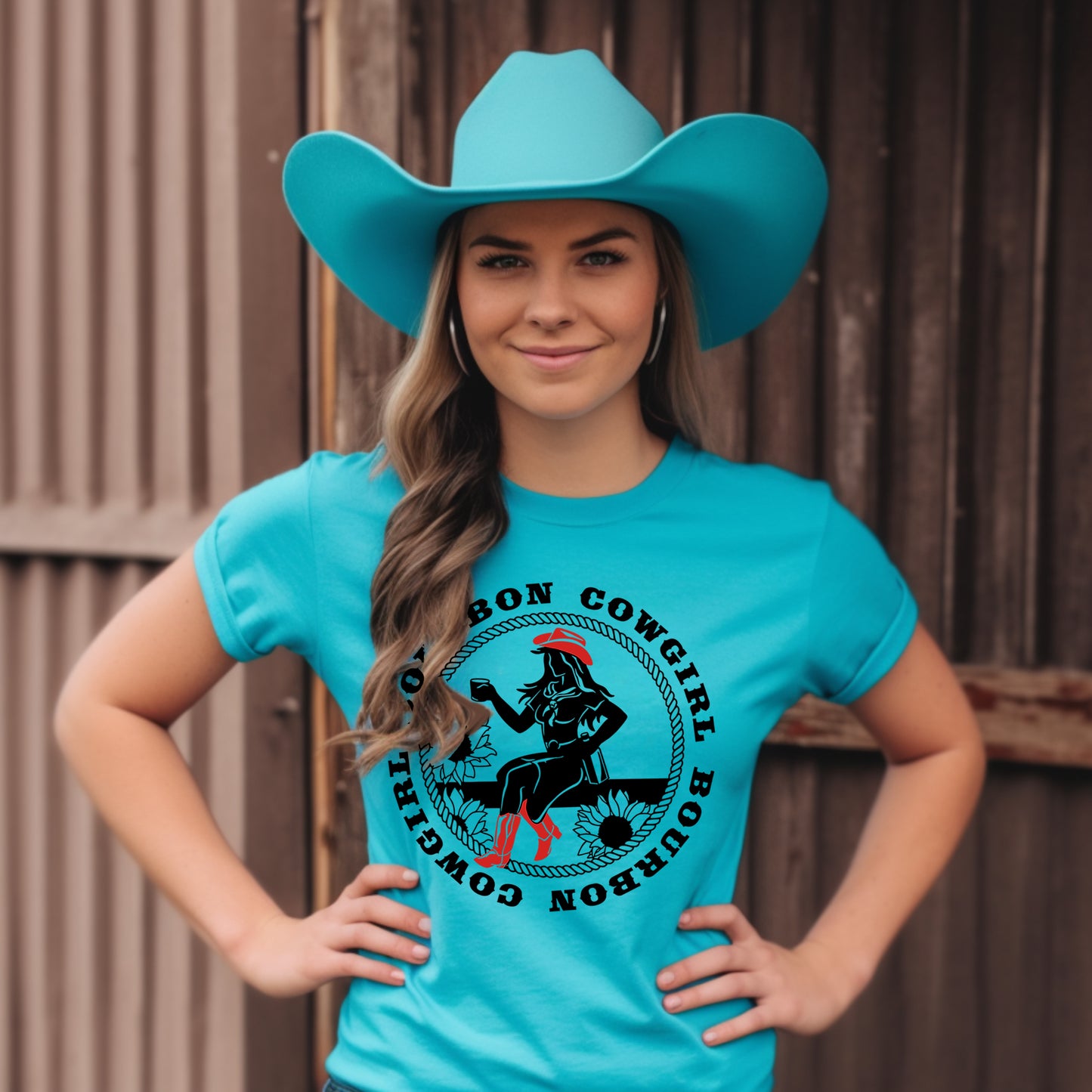Turquoise Bourbon Cowgirl shirt & hat