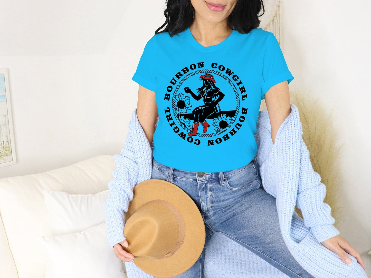 Turquoise Bourbon Cowgirl T-Shirt