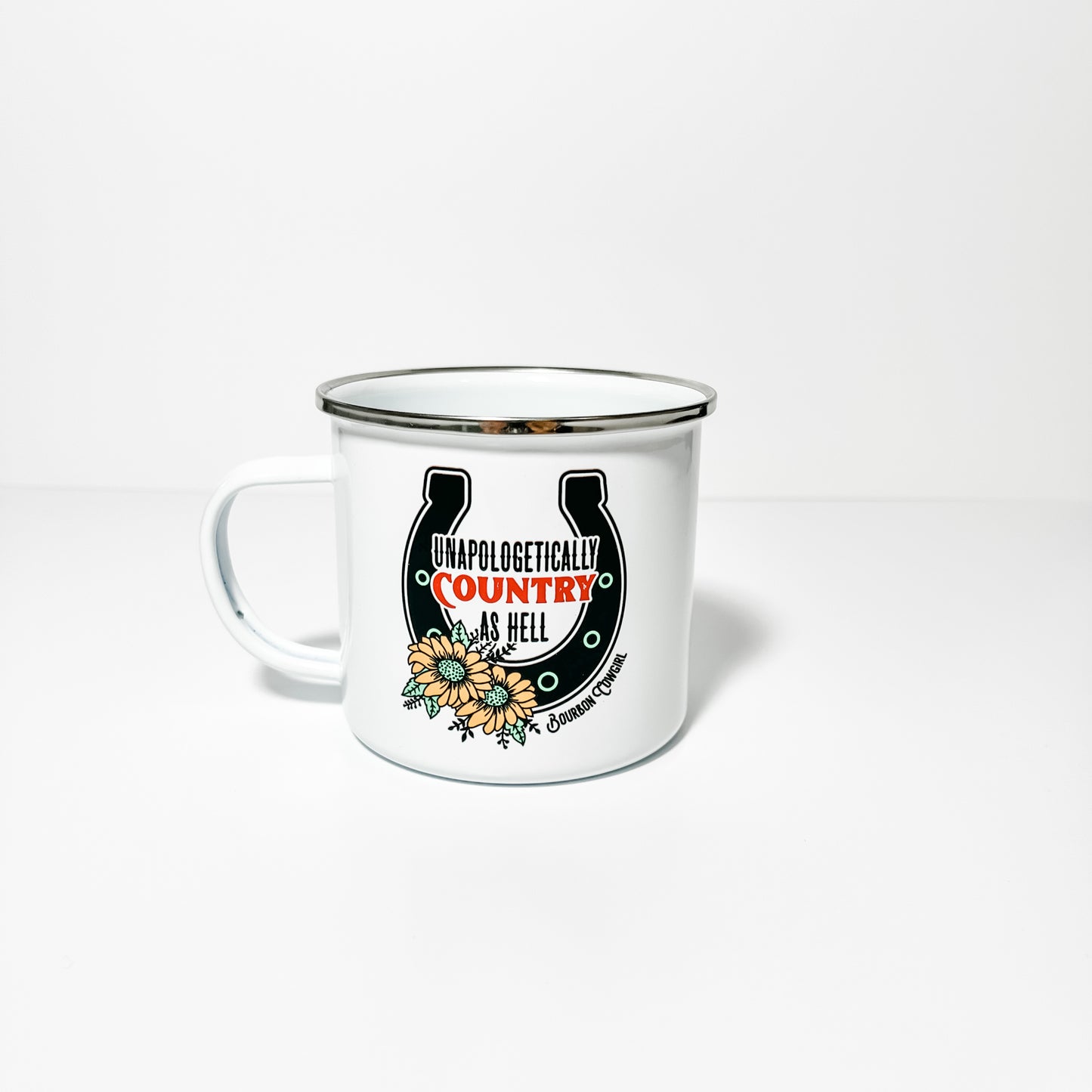 UCAH Campfire Mug with Unapologetically Country design