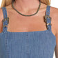Buckle Square Neck Fit-And Flare Denim Dress by Rock & Roll Denim