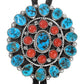 Navajo bolo tie with turquoise and coral