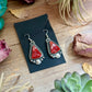 62 - Sterling Silver Red Spiny Oyster Dangle Earrings by Shay Pfeiffer