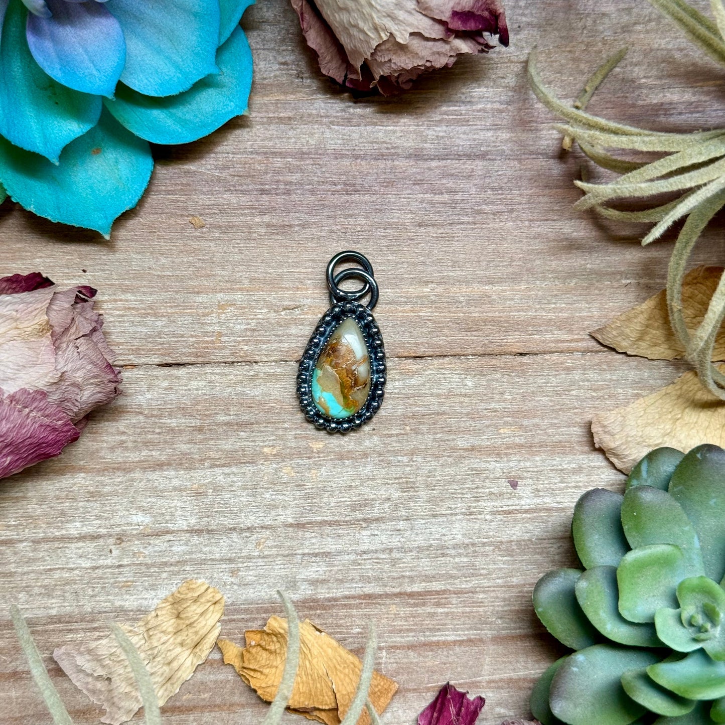 FREE Sterling Silver Necklace + MJ Triangle Royston Turquoise Charm