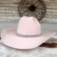 Pink cowboy hat with jeweled band.