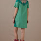 Green Just Wing It Dress with Embroidered Back
