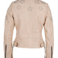 Wana SF Leather Jacket, White, Slim Fit