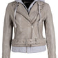 Freda RF Leather Jacket, Silver Grey
