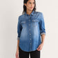 Chambray Gambler Shirt by Pendleton in Medium Blue