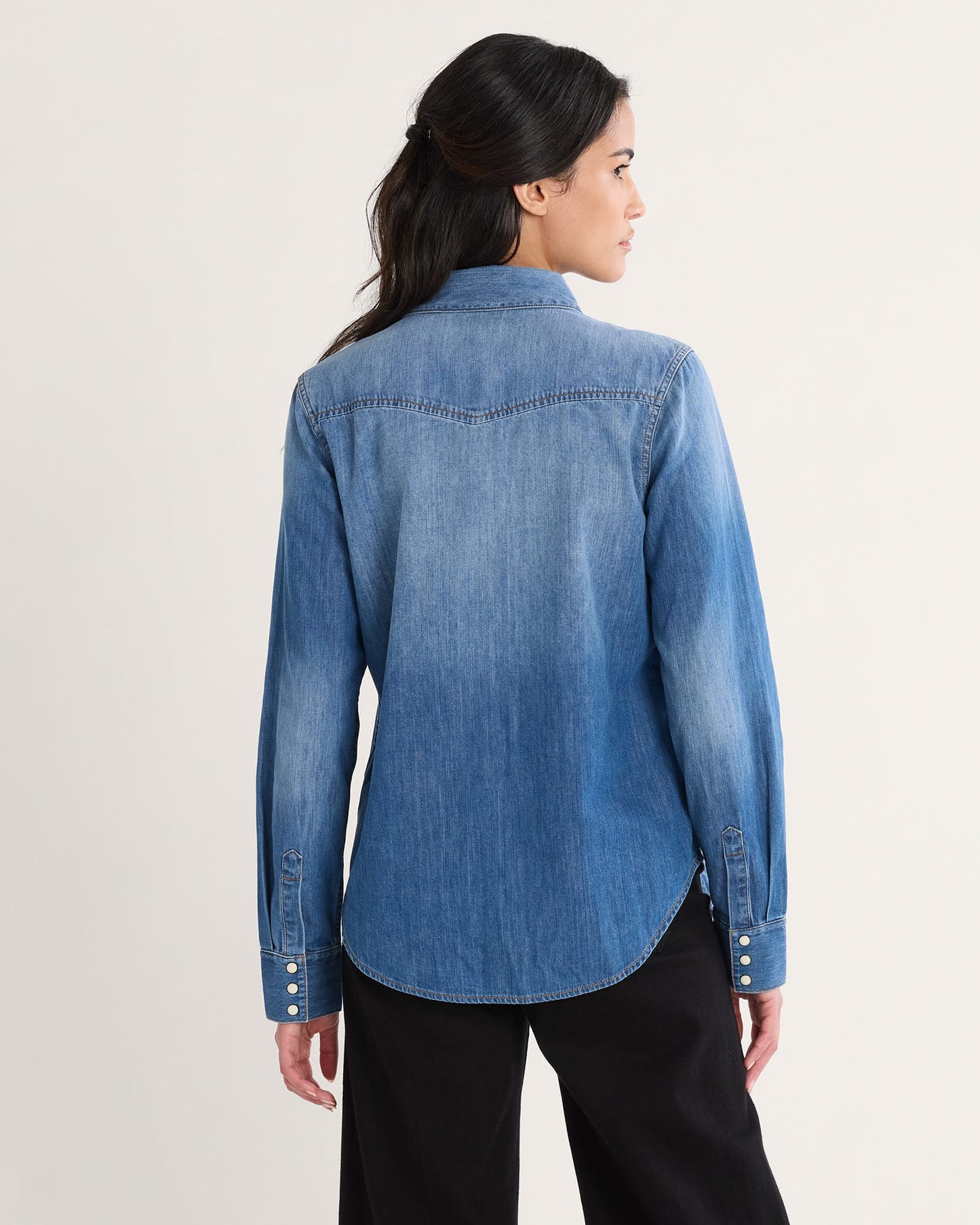 Chambray Gambler Shirt by Pendleton in Medium Blue