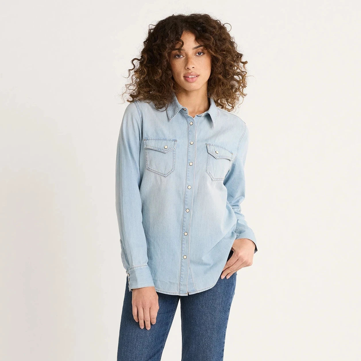 Chambray Gambler Shirt by Pendleton in Light Blue