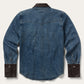 Stetson Stretch Denim Western Shirt with Leather Collar Womens