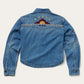 Embroidered Denim Button-Up Cropped Shirt by Stetson