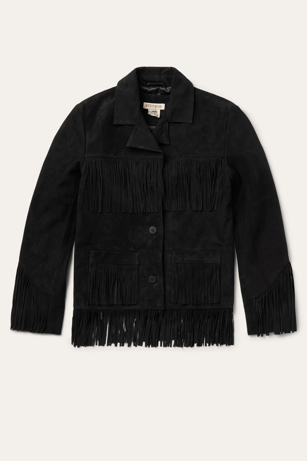 Stetson Fringe Suede Jacket in Black