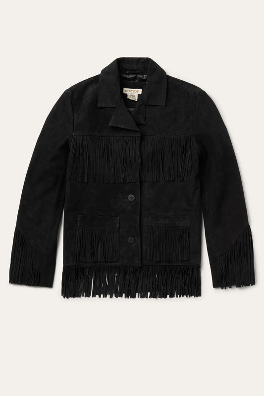 Stetson Fringe Suede Jacket in Black