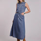 Piped Denim Sleeveless Shirt by Stetson