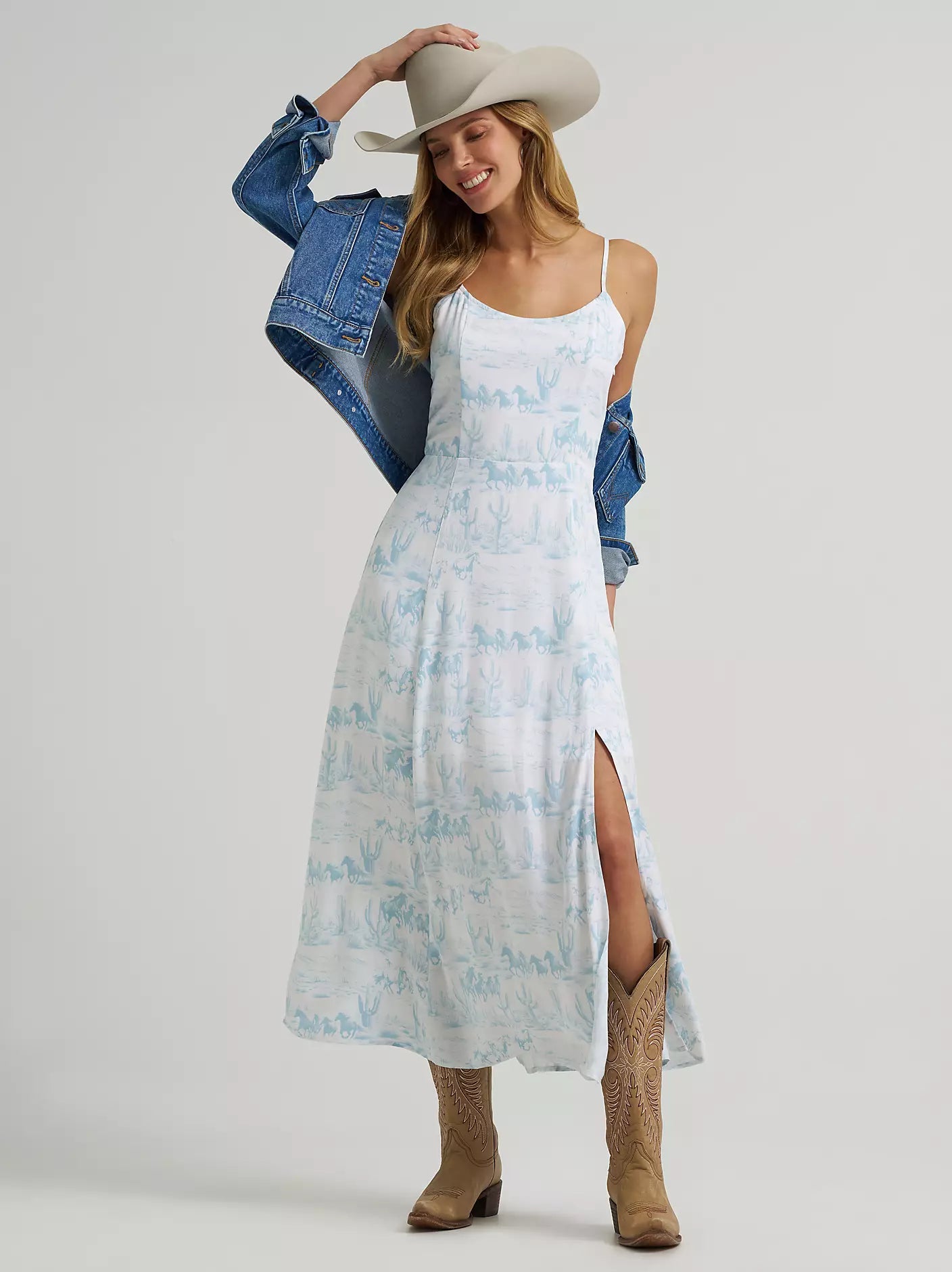 Wrangler Retro Americana Maxi Dress White at Bourbon Cowgirl
