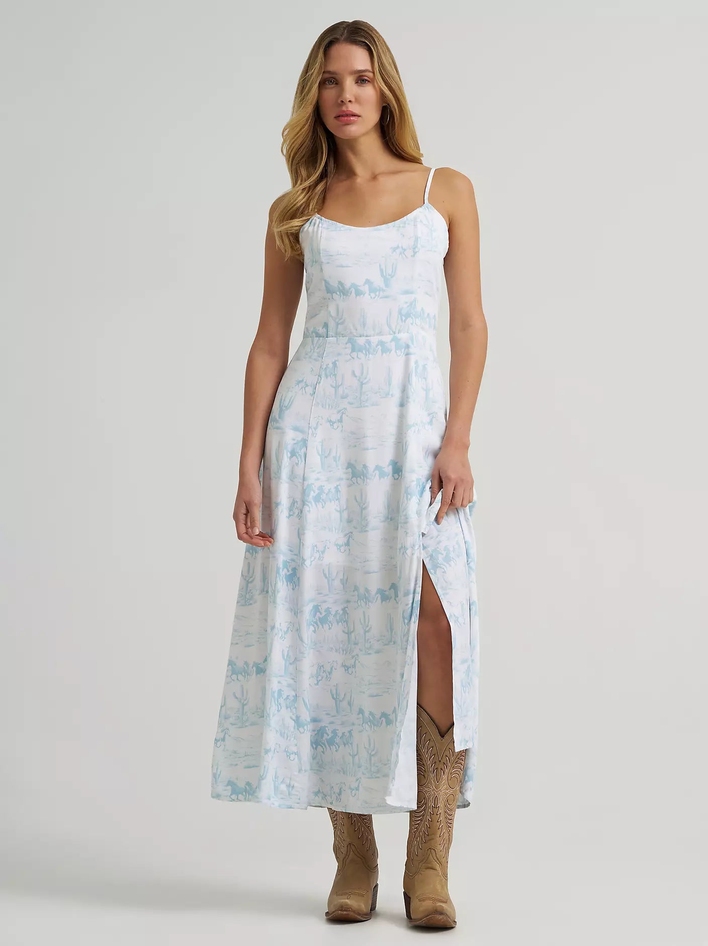 Wrangler Retro Americana Maxi Dress White at Bourbon Cowgirl