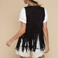 Black Western Faux Suede Fringe Vest for Cowgirls