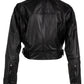 Mayla OS Leather Jacket, Black