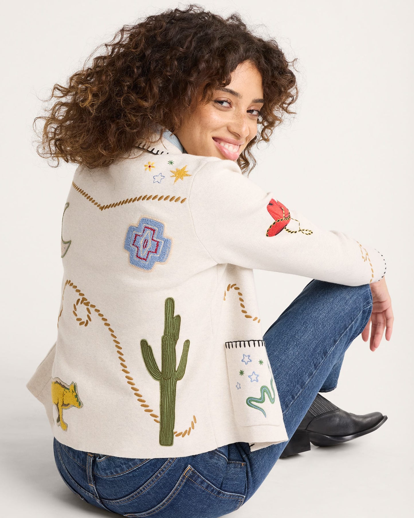 Souvenir Cardigan by Pendleton in Oatmeal Multi