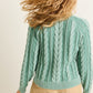 Cotton Cable Cardigan in Teal Blue by Pendleton