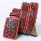 Red leather floral tooled belt