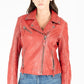 Christy Star Leather Jacket by Mauritius in Red