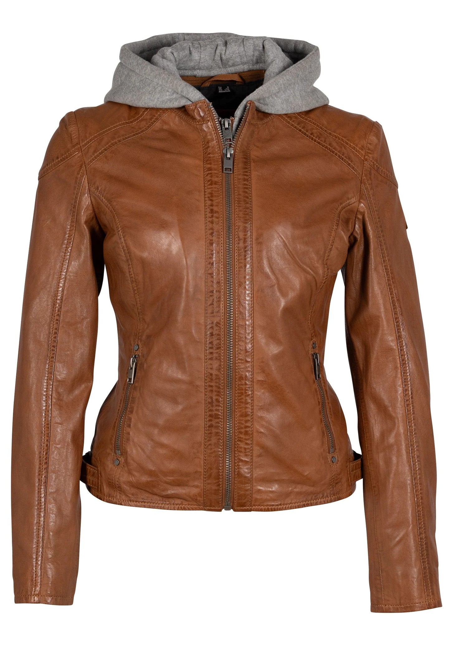 Allice RF Leather Jacket by Mauritius in Cognac