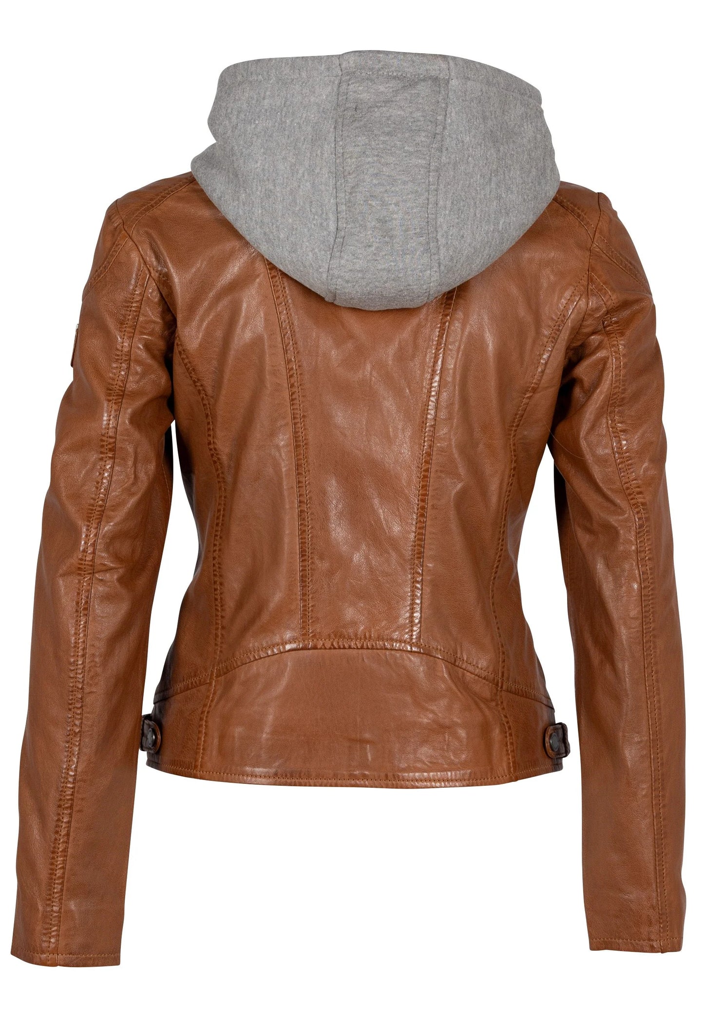 Allice RF Leather Jacket by Mauritius in Cognac