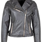 Sofia RF Leather Jacket, Gun Metallic
