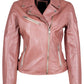 Sofia RF Leather Jacket, Rose Metallic