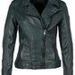 Kyra RF Leather Jacket, Dark Green