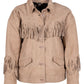 Diny OS Leather Jacket, Cream