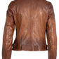 Naila RF Leather Jacket, Golden Brown