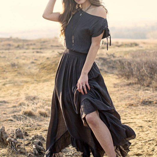 Women's Gia Dress in Charcoal by Joyfolie