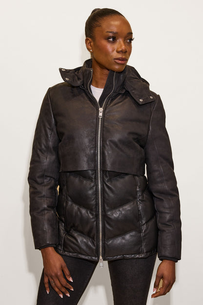 Belinda CF Leather Jacket, Anthracite
