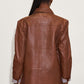 Stevie CF Leather Jacket, Dark Cognac
