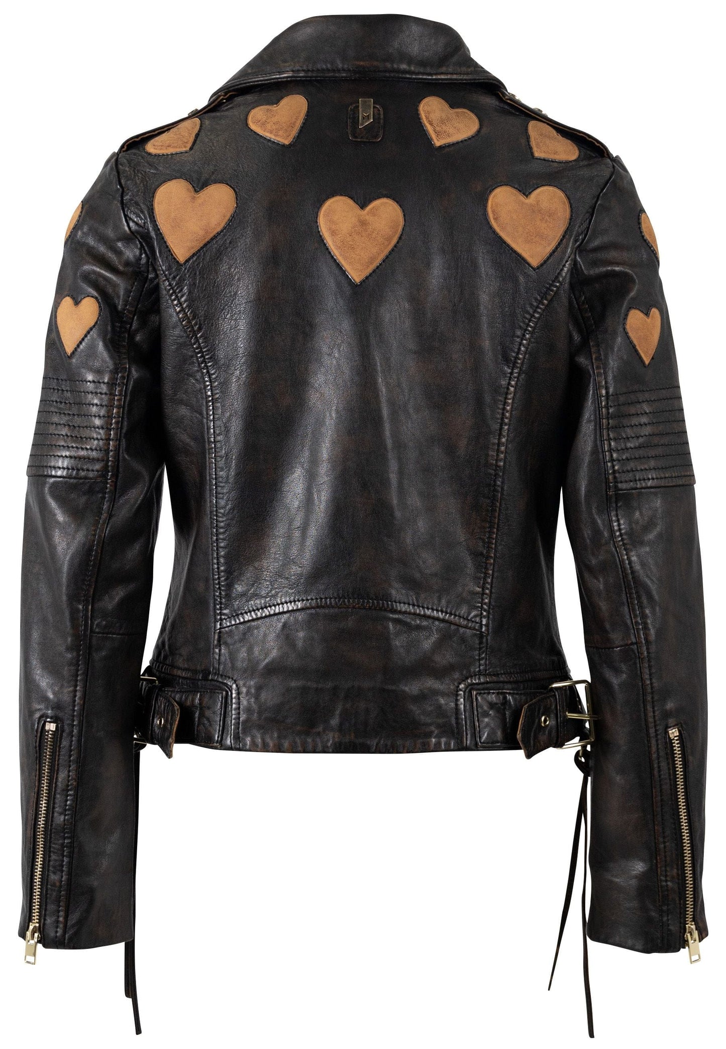 Reo RF Heart Detail Leather Jacket by Mauritius
