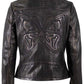 Ninika RF Leather Jacket by Mauritius in Black Purple