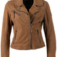 Misty Nubuck Leather Jacket by Mauritius in Cognac