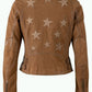 Misty Nubuck Leather Jacket by Mauritius in Cognac