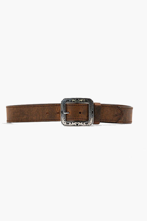 The Justin Leather Belt in Brown
